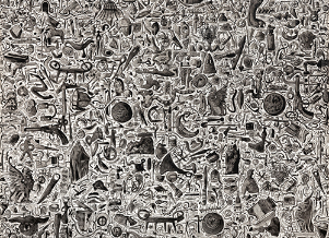 Uyurgezer / Tuval üzerine mürekkep / 160x200, 160x200, 160x200, 160x200 cm