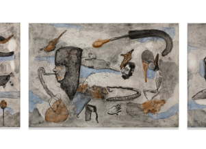 İsimsiz / Tuval üzerine mürekkep / 35x50, 35x50, 35x50 cm 