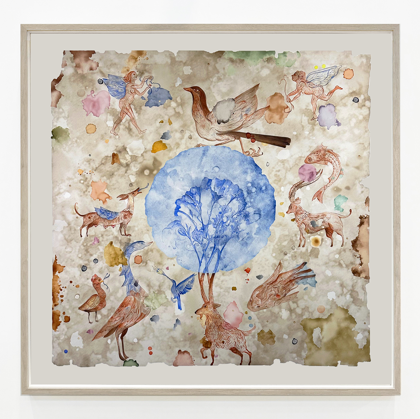 PRENATURE II / Kağıt üzerine suluboya / 83x83 cm / 2024
