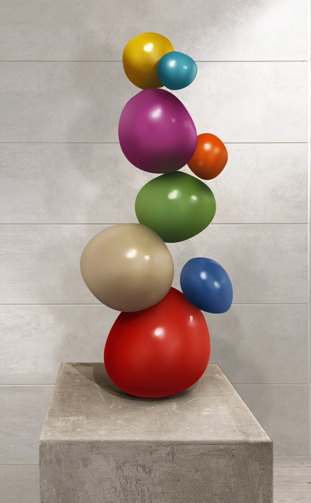 Random / 3D Modelleme, Polyester Uygulama Üzeri Oto Boya / 55 x 100 cm / 2025