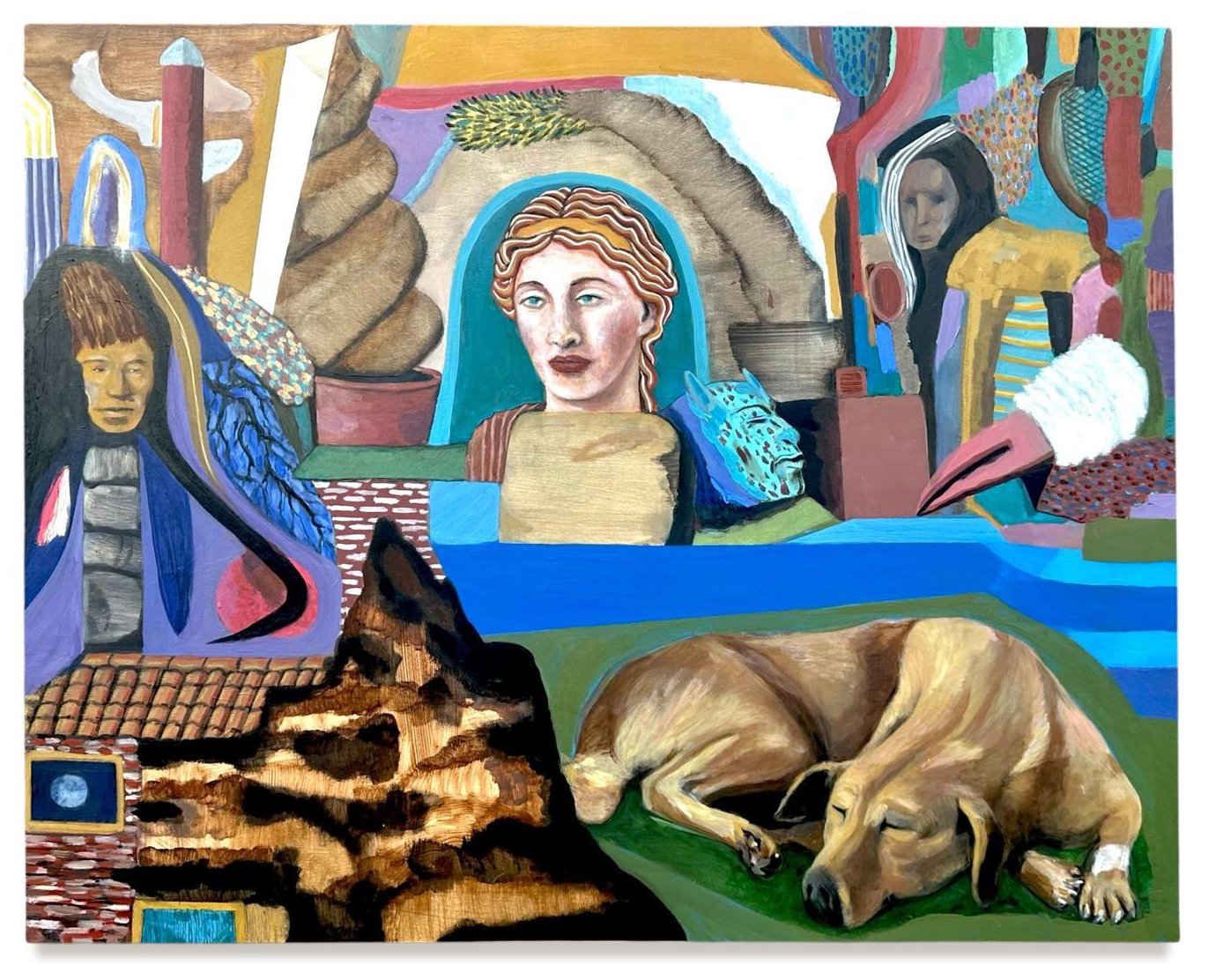 Blue Stage / Kağıt Üzerine Akrilik ve Yağlı Pastel / 80x100 cm / 2025